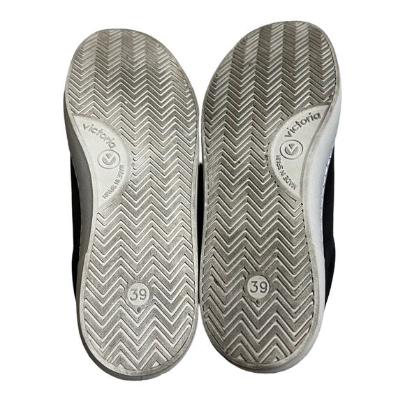 Victoria Leather Black Metallic Leopard Sneakers Sz 39 US 8 Made in Spain - Picture 4 of 7